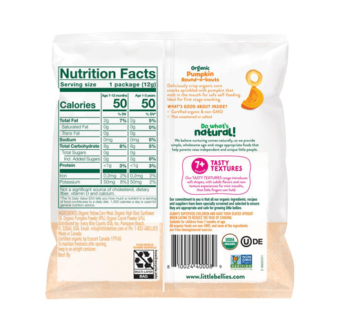 Pack, (Pack 18) Little Bellies Organic Round-a-Bouts Variety Sweetcorn & Pumpkin