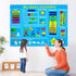 WATINC My First Daily Calendar Felt-Board for Kids, 3.5Ft 70Pcs Funky Frog Weather Season Chart for Preschool Learning