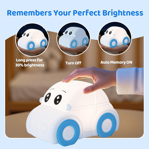 GAGBC Dimmable+1800mAh Cute Baby Toddler Car Kids Night Light for Kids, Rechargeable+Timer+Portable+Silicone+Squishy