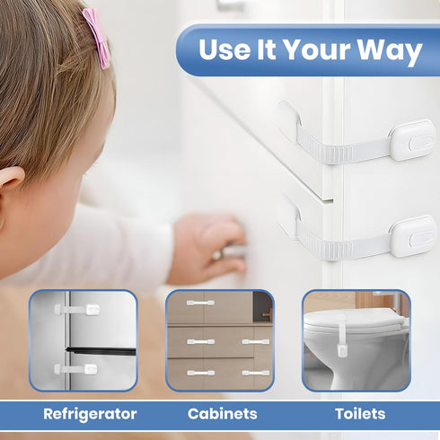 ZypplyPro (2-Pack) (8.5" 3" Set Baby Proofing Toilet Seat Locks - Ideal Baby Proof Toilet Lid Locks L x W) - Easy