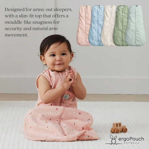 0.2 (8-24 ergoPouch Jersey Sleeping Bag TOG Arms-Out Baby Sleep Sack, Ideal Transition from Swaddling, Slim Fit Keeps