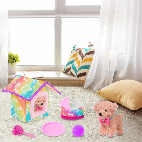 18 Inch Sets 18" DOTVOSY American Doll's Clothes and Accessories Pets Dog Play for Doll Included Dress,Pets Dog,pet
