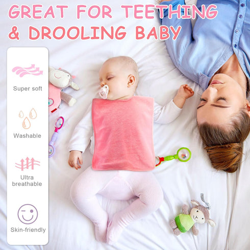 Hercicy 5 Pcs Unisex Toddler Baby Bibs, Full Coverage Terry Cloth with Snap Button for 2-4 Years Feeding