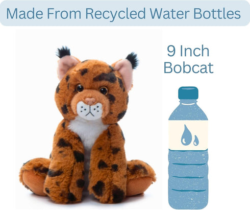 9 inches The Petting Zoo Bobcat Stuffed Animal, Gifts for Kids, Wild Onez Zoo Animals, Bobcat Plush Toy