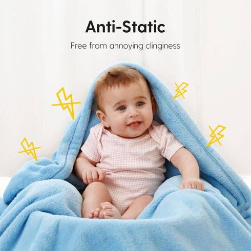 Baby Blanket for Girls and Boys, Soft Milky Plush 50x50 Inch Large Square Blankets, Perfect Newborn Gifts, Blue