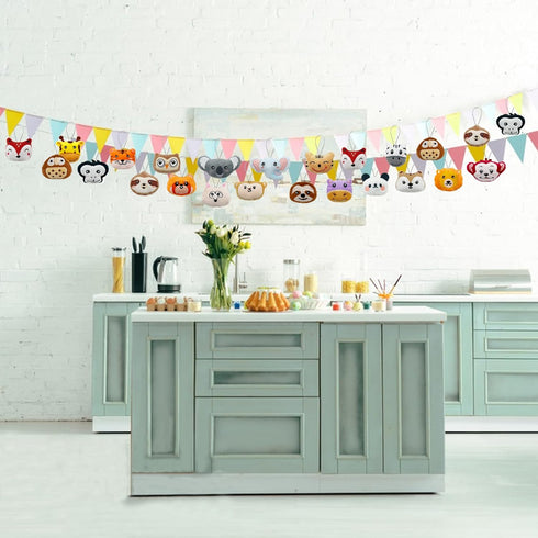 40 PCS Mini Jungle Animal Plush Toys Set, Cute Small Stuffed Keychain for Party Favors