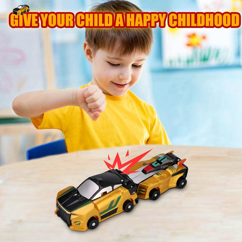 ZIYIME 3-6, Collision Transforming Dinosaur Car Toy, Magnetic Toy Cars Transform into Dinosaurs for Boys Age