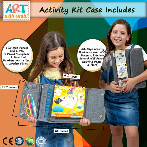60-page 420 Activity Book for Girls and Boys - Premium Case Includes Large - Stickers, Rainbow Scratch Papers, Reusable