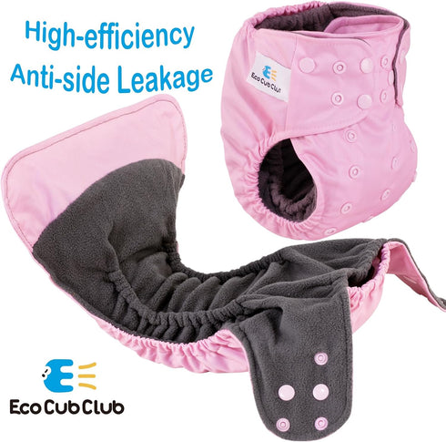 ECOCUBCLUB 6pcs Gussets Lining,12 2 Bags,Packed Chain-G-01-F Reusable Washable Cloth Diapers for Baby Shower,Leak-Proof