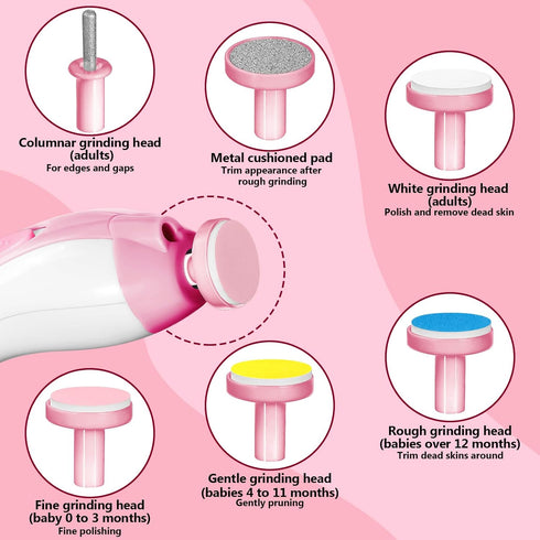 Trimmer 6 1 Set Baby Nail Electric, in Rechargeable Baby Nail Clippers Manicure Grooming Kit for Toddler Infant