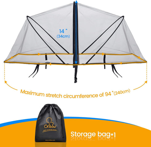 Orzbow Universal Mosquito Net for Stroller, Baby Bug Net with Two-Way Zippers, Portable Foldable Black