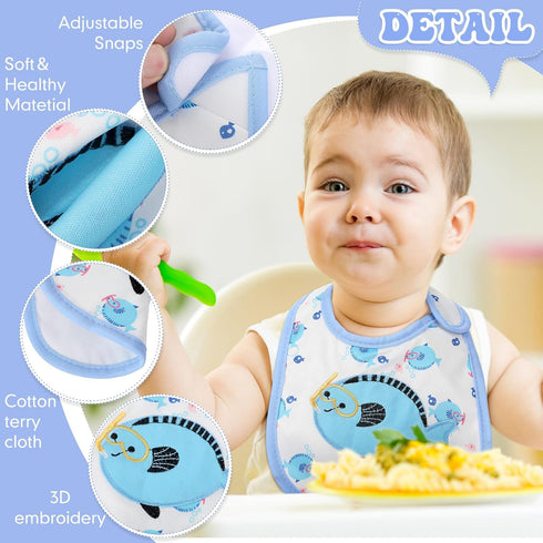 HooLing 24 Pack Waterproof Baby Bibs