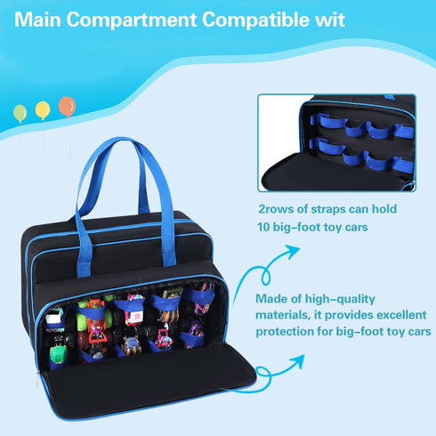 ZUIKAKU 40 40 1:64 Carrying Case for Monster Jam Trucks, Kids Toy Truck Storage Compatible with Monster Jam Trucks