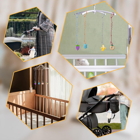 Hadnves 5 Baby Toy Straps PCS Adjustable Sippy Cup Strap Keep for Stroller Accessories Silicone Tether Car Seat