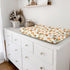 Watercolor Oranges Changing Pad Covers, Retro Floral Leaves Baby Nursery Diaper Changing Table Sheets 32''x16''