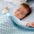Pro Goleem Baby Soft Minky Dot Blanket with Silky Satin Backing for Boys (Blue, 30’’ x 40’’)