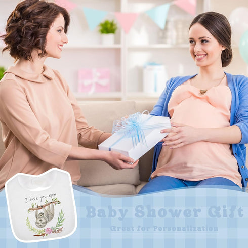 20 Toulite Pcs White Bibs for Baby Washable Reusable Waterproof Cotton Feeder Bibs with Double Sided Design for Baby