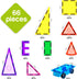 Everplay 66 pc Magnetic Tiles with Multicolored Car Set, Building Blocks Toys, STEM Educational Learning Magnet Toy for
