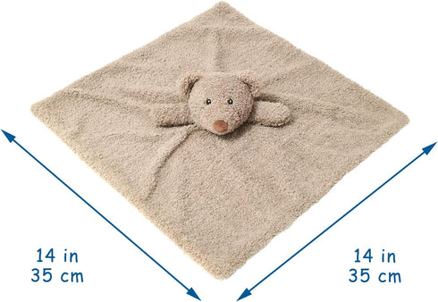 Baby Brown Teddy Bear Soft Stuffed Animal Security Blanket, Plush Bear Character Lovey Blanket, Baby Shower/Nursery Gift, Cuddly Newborn, Infant, Toddler Snuggle Blankie for Boys Girls, 14" by Doindute