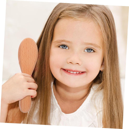 Set Newborn Hair Care - Wooden Comb and Wool Brush Accessories