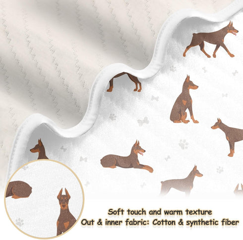 KICPOAY Doberman Pinscher Dogs Baby Swaddle Blanket for Boys and Girls, Muslin Baby Receiving Swaddle Blanket, Soft