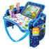 Car Seat Tray for Toddler - Waterproof Kids Travel Table Top - Road Trip Essentials - Lap Desk with Storage (Blue)