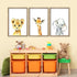 flowtorely 11x16 Inch Set 3 Baby Safari Nursery Wall Art Decor of Wood Framed Cute Animal Giraffe Elephant Lion Prints