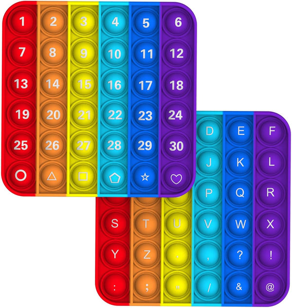 2Pack Pop Fidget Toys,ABC Learning and Educational Toys,26 Letters and Numbers 1-30,Popper