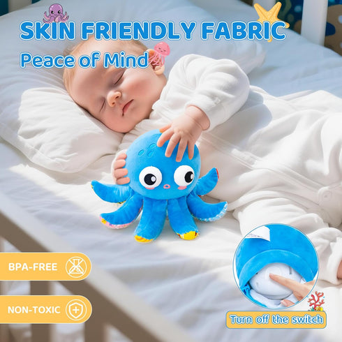 JoySpark Toys 6-12 12-18 50 1-2 Tummy 1 Baby Toys Months, Musical Crawling Toys Bouncing Dancing Octopus Plush Toys
