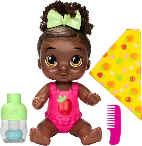 Baby Alive Shampoo Snuggle Berry Boo Black Hair 11 Inch Water Baby Doll Playset for 3 Year Olds & Up