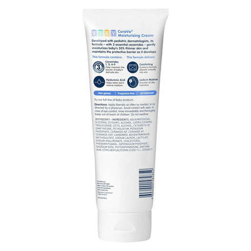 8 CeraVe Baby Cream, Gentle Moisturizing Cream with Ceramides, Fragrance, Paraben, Dye & Phthalates Free, Rich