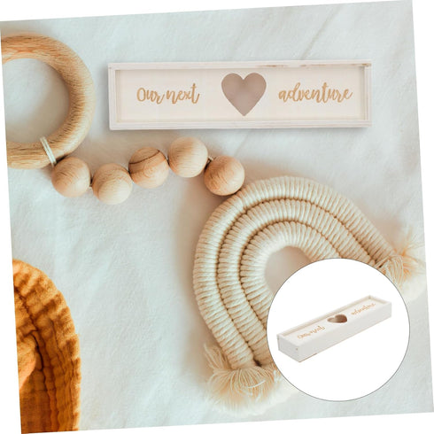 LABRIMP Stylish Wooden Pregnancy Test Keepsake Box for Women Elegant Announcement Holder with Lid for Cherishing First