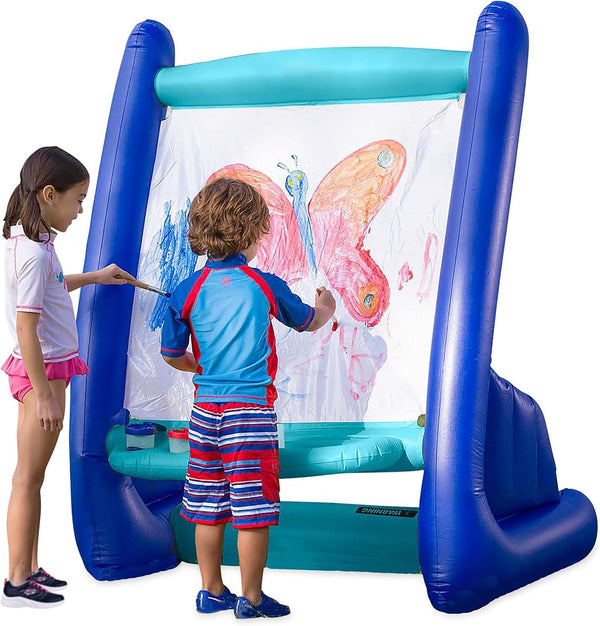 Hearthsong Double-Sided Inflatable Kids Art Easel, Outdoor & Indoor Paint Station, Creative