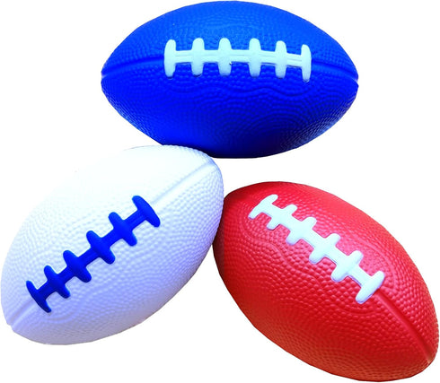 3 Pack of Mini Foam Footballs for Kids - Tiny Football 4.75" in Length - Little Toy Football