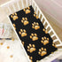 YANENDIE 39 27 Inch Dog Paw Prints Crib Sheets - Boys & Girls Cotton Crib Sheet for Standard Crib and Toddler