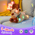 Glow Guards Christmas Reindeer Stuffed Animal - Light Up Music 15'' Night Light LED Glowing Singing Elk Plush Toy for