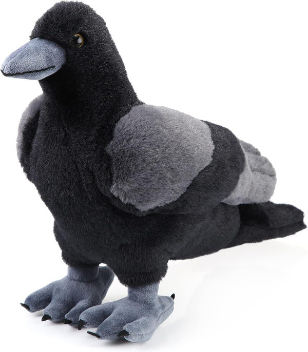 Aoriher 12 Inch Crow Plush Stuffed Animal - Soft Black Fluffy Toy for Home Decoration and Party Favors
