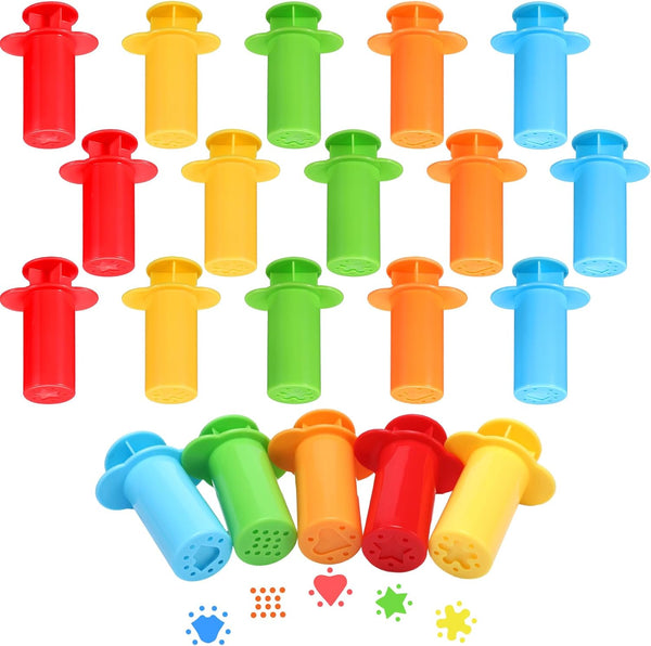 20 Pcs Play Dough Extruders Set - 5 Patterns of Assorted Designs for Play Dough Tools and Accessories