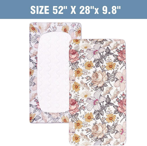 HNHUAMING Floral Crib Sheet,Baby Blanket,Changing Pad Covers