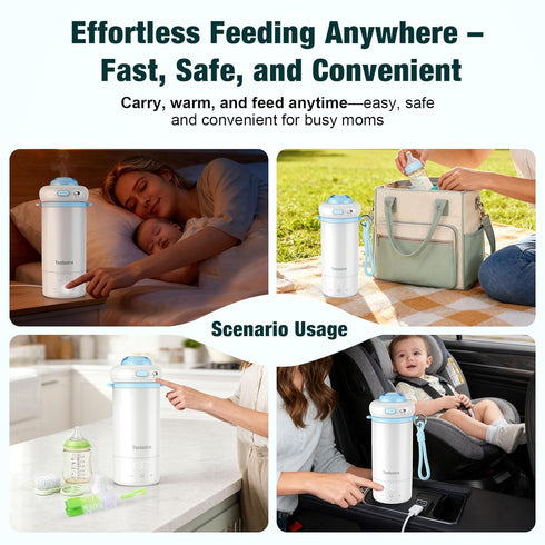 16.91oz 100% Toolastra Portable Bottle Warmer for Baby on The Go, Faster Heating & Precise Temperature Control