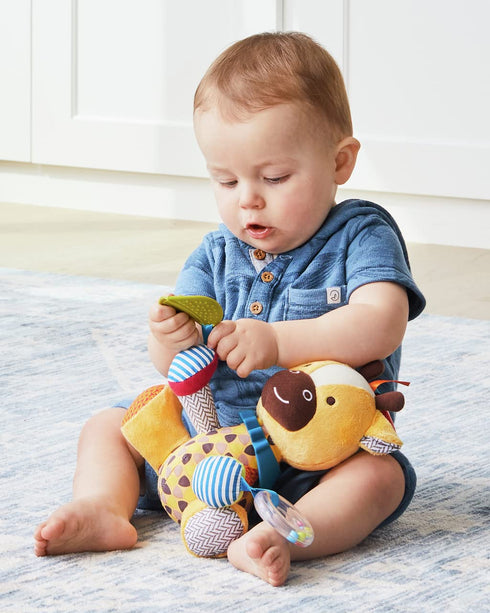 Skip Hop Bandana Buddies Baby Activity & Teething Toy, Multi-Sensory Rattle and Textures, Giraffe