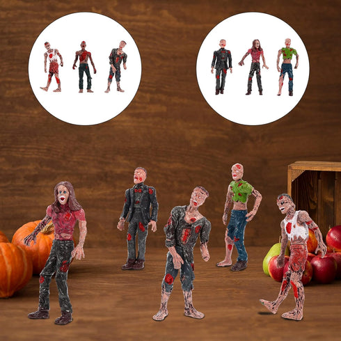 Zerodeko 12 PCS Toy Zombie Action Figures – Movable Mini Zombie Figurines for Presents, Decoration, and Party Favors