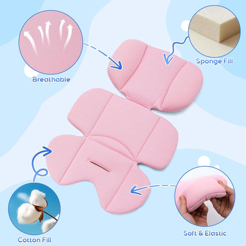 Infant Car Seat Insert, Ultra-Thick Carseat Head Support for Infant, Breathable Baby Car Seat Head & Body Support