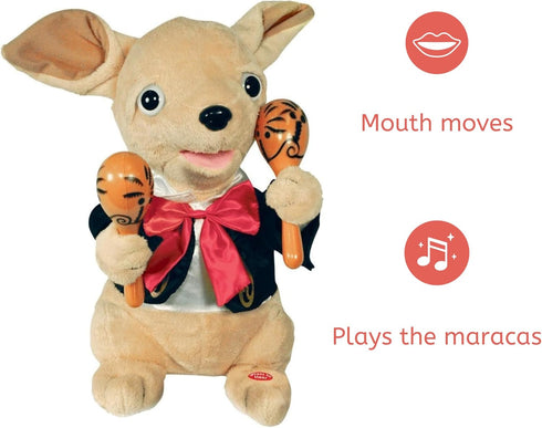 Cuddle Barn Chuey Bamba 12" Singing Chihuahua Animated Plush Toy - Shakes Maracas to La Bamba
