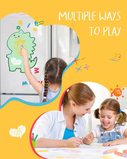Set 24 NewFamily Kids Art Chalk - Color Dustless Chalk with Cute Magnetic Drawing Board, Creative Gift for Boys