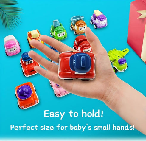TGXLAK 12 Set 1 2 3 12-18 Set, 1 2 1st 1 2 3 Pcs Pull Back Cars Toys for Year Toddlers, Baby Car Toys for Months