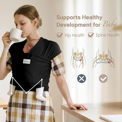 Newborn(7-35lbs), Cozy Baby Wrap Carrier, Baby Carrier Wrap Cotton Baby Sling Carriers Wearing Wrap Hands Free, Newborn