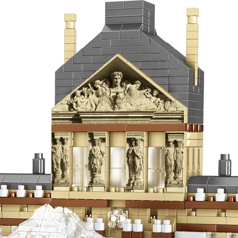 Paris Louvre Museum Building Blocks Set (3377Pcs) - Famous World Architecture Educational Toys Micro Bricks for Kids