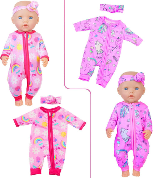 ZITA ELEMENT 5 Sets 14-18 Inch Baby Doll Clothes Outfits, Casual Wear for 17 Inch Baby Doll, 10 Pcs Doll Clothes