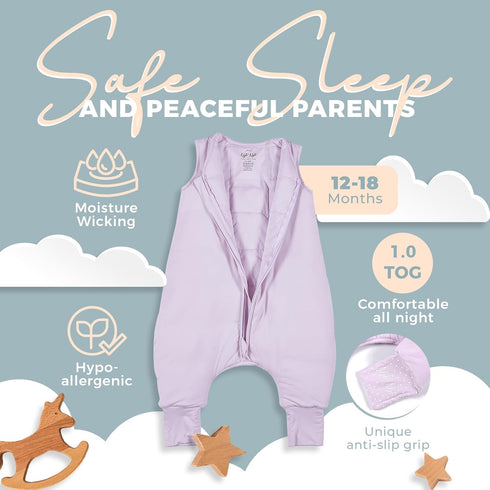 Breathable Sleeveless Baby & Toddler Sleeping Sack with Adjustable Feet Cuffs - Soft and Safe